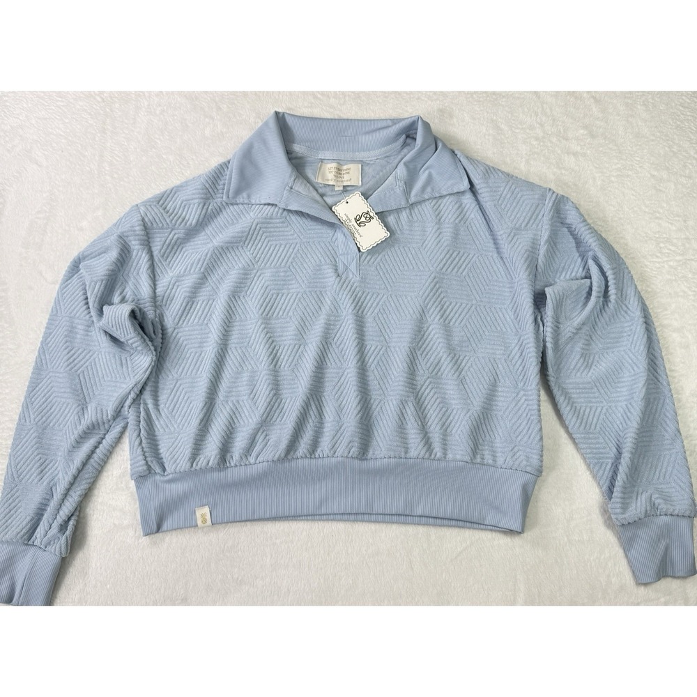 Simply Southern Sweater Womens Medium Small Cropped Geometric Lightweight NWT